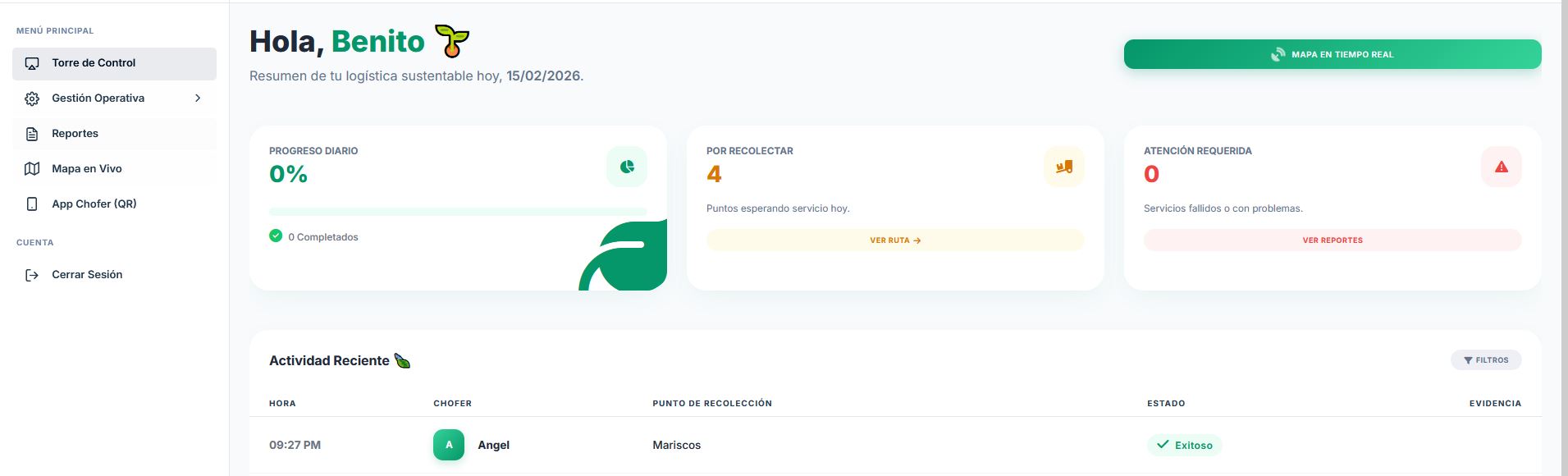 Ruta Master Dashboard